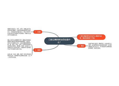 口腔正畸的矫治目标是什么？