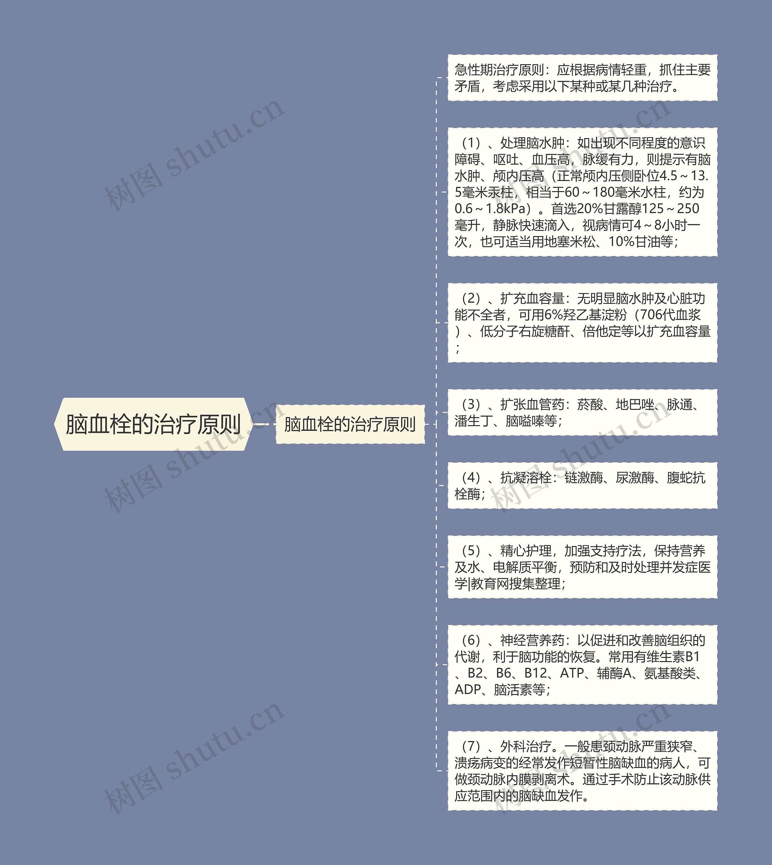 脑血栓的治疗原则思维导图