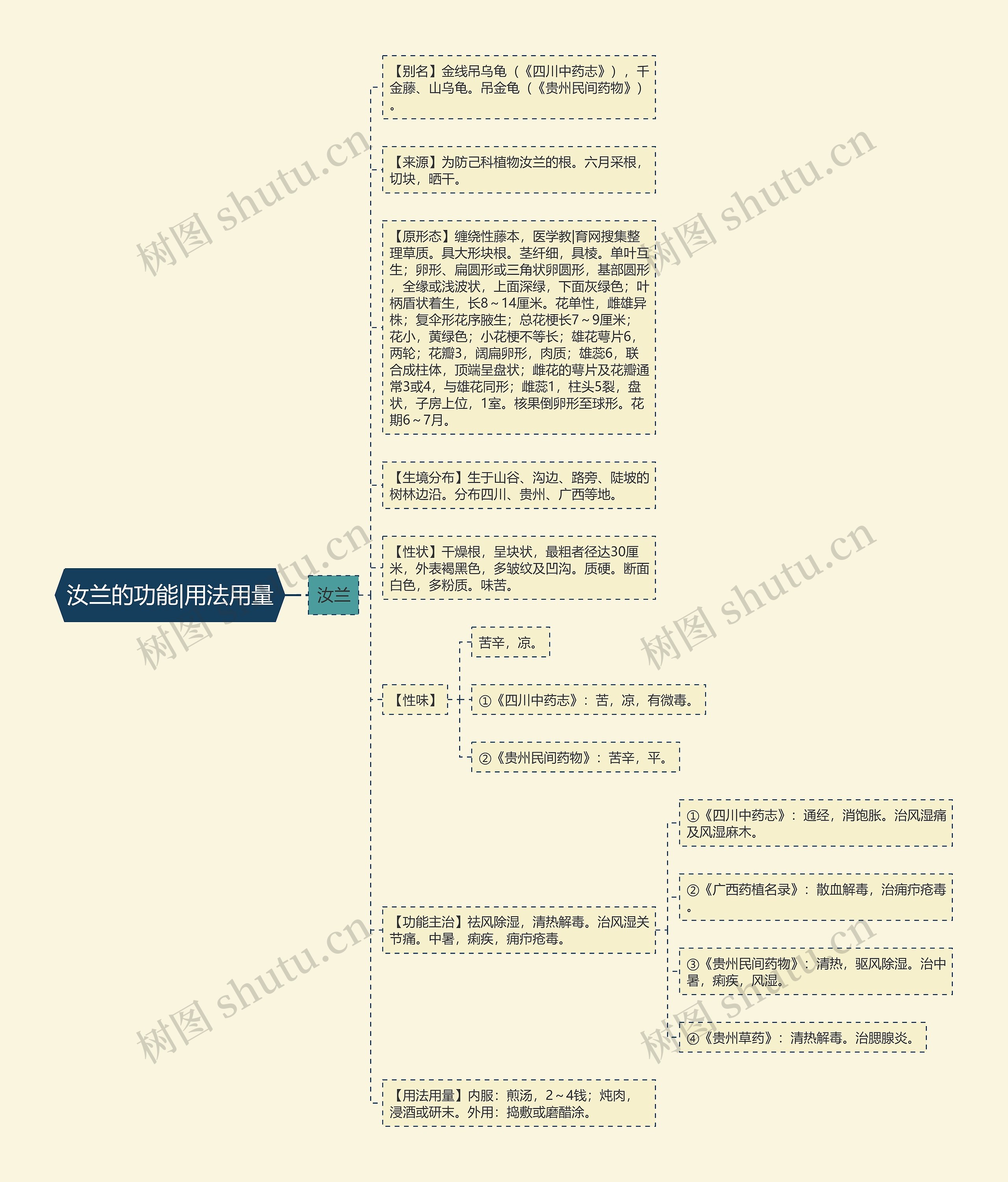 汝兰的功能|用法用量思维导图