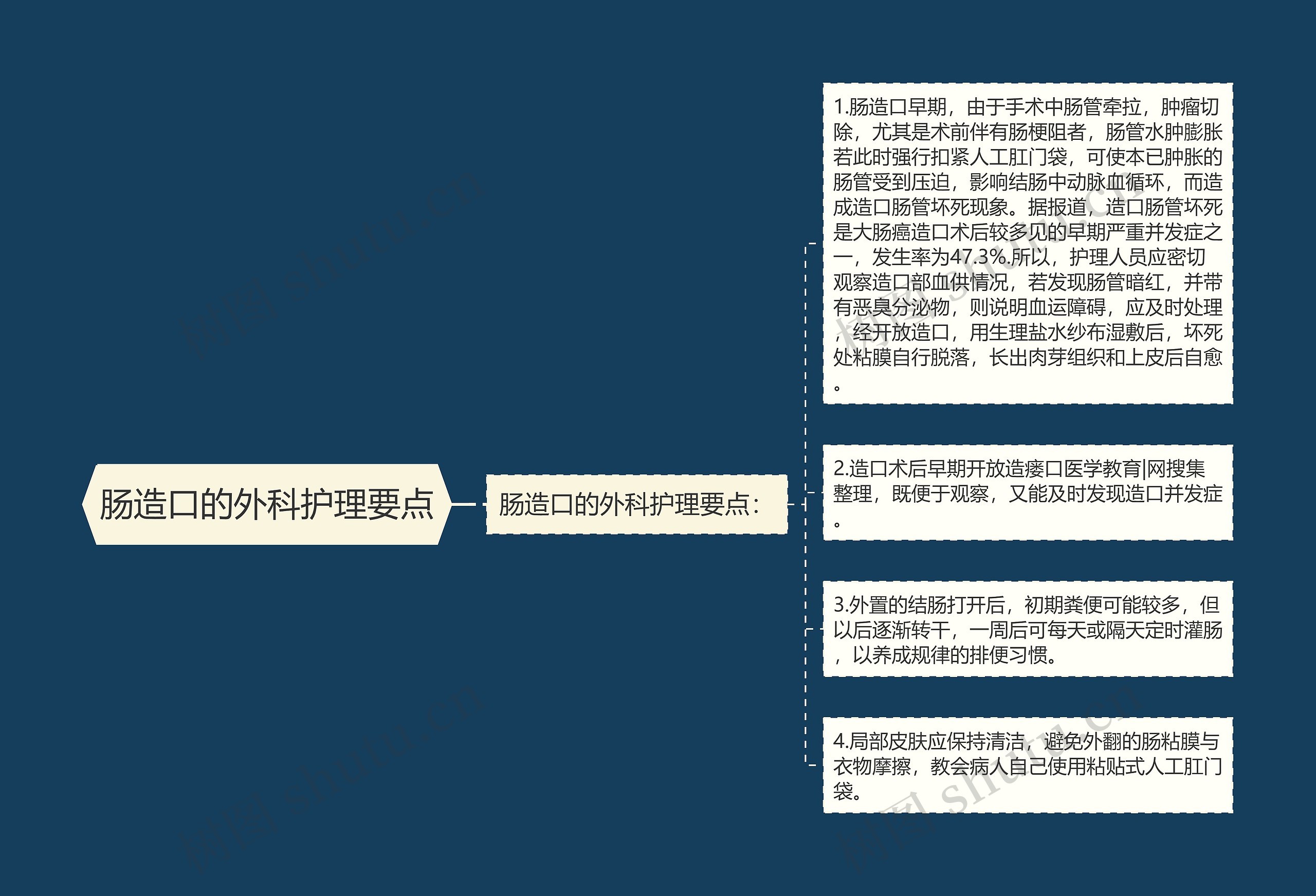 肠造口的外科护理要点思维导图