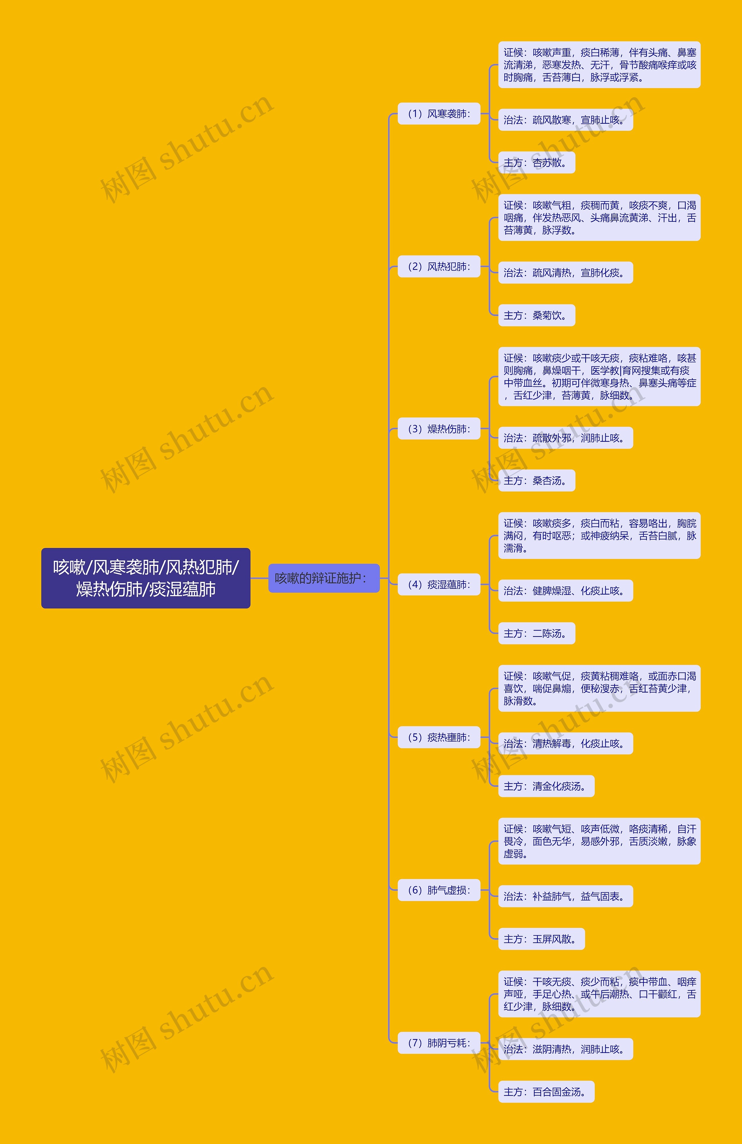 咳嗽/风寒袭肺/风热犯肺/燥热伤肺/痰湿蕴肺 咳嗽/风寒袭肺/风热犯肺/燥热伤肺/痰湿蕴肺