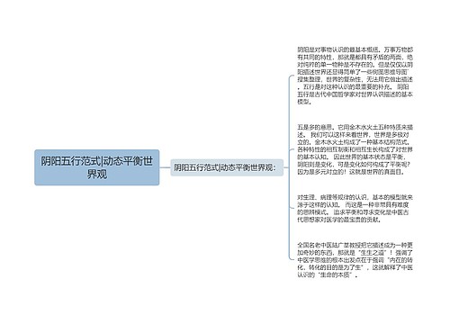 阴阳五行范式|动态平衡世界观