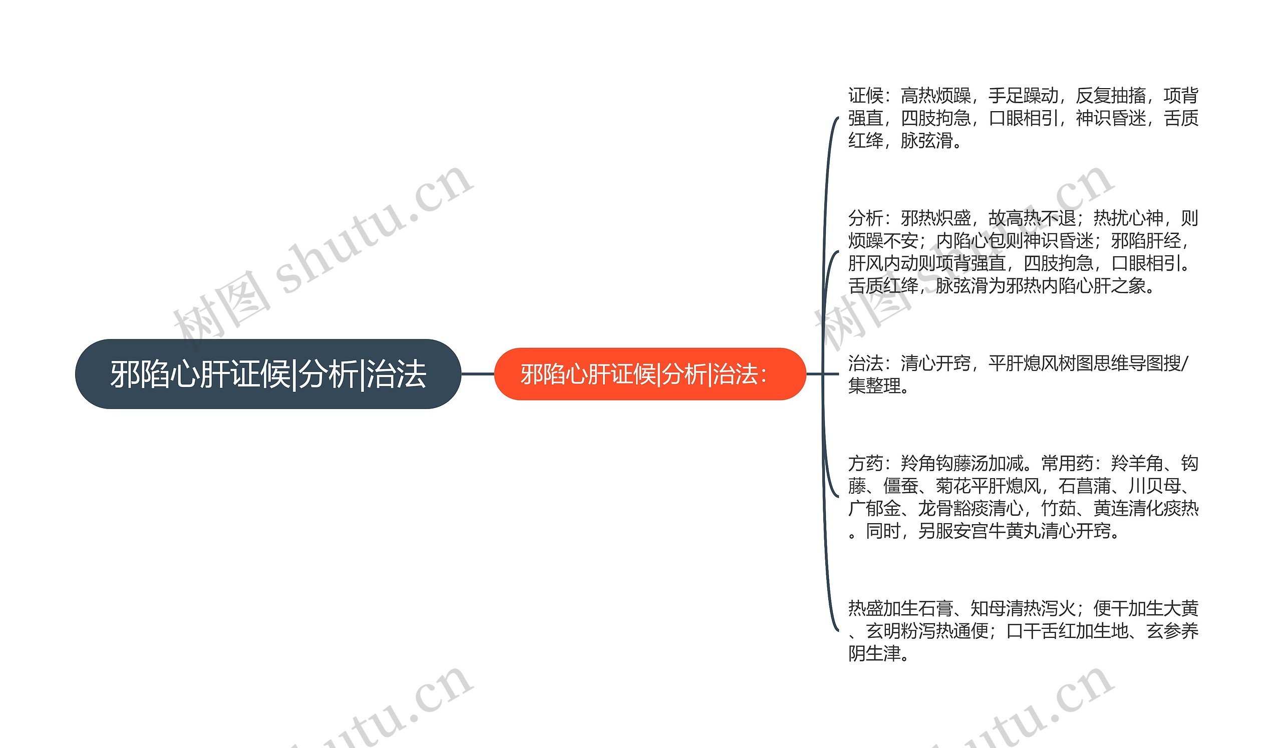 邪陷心肝证候|分析|治法思维导图