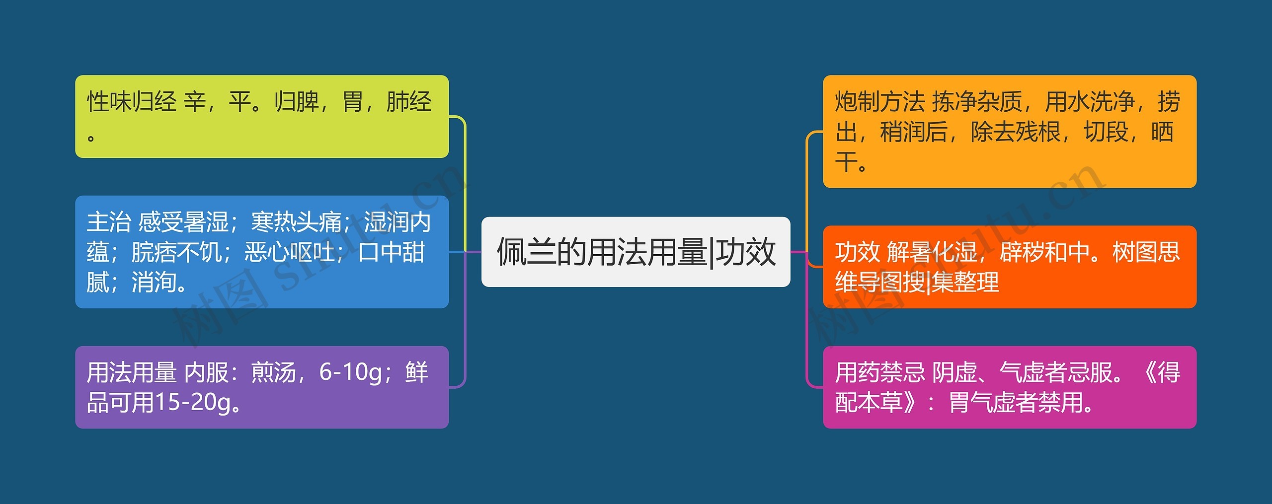 佩兰的用法用量|功效思维导图