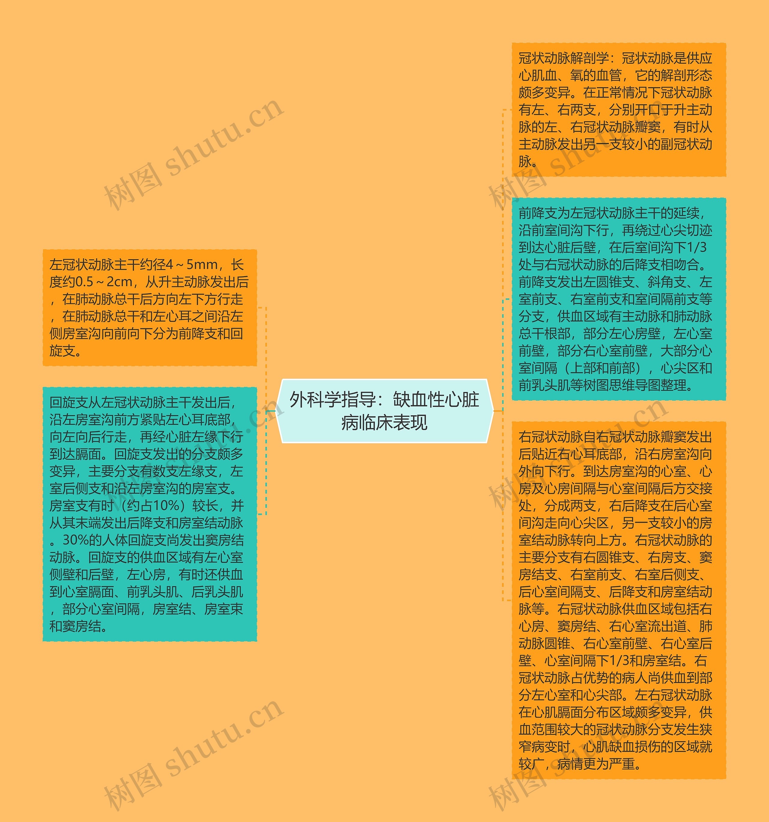 外科学指导:缺血性心脏病临床表现思维导图高清图 外科学指导:缺血性心脏病临床表现思维导图