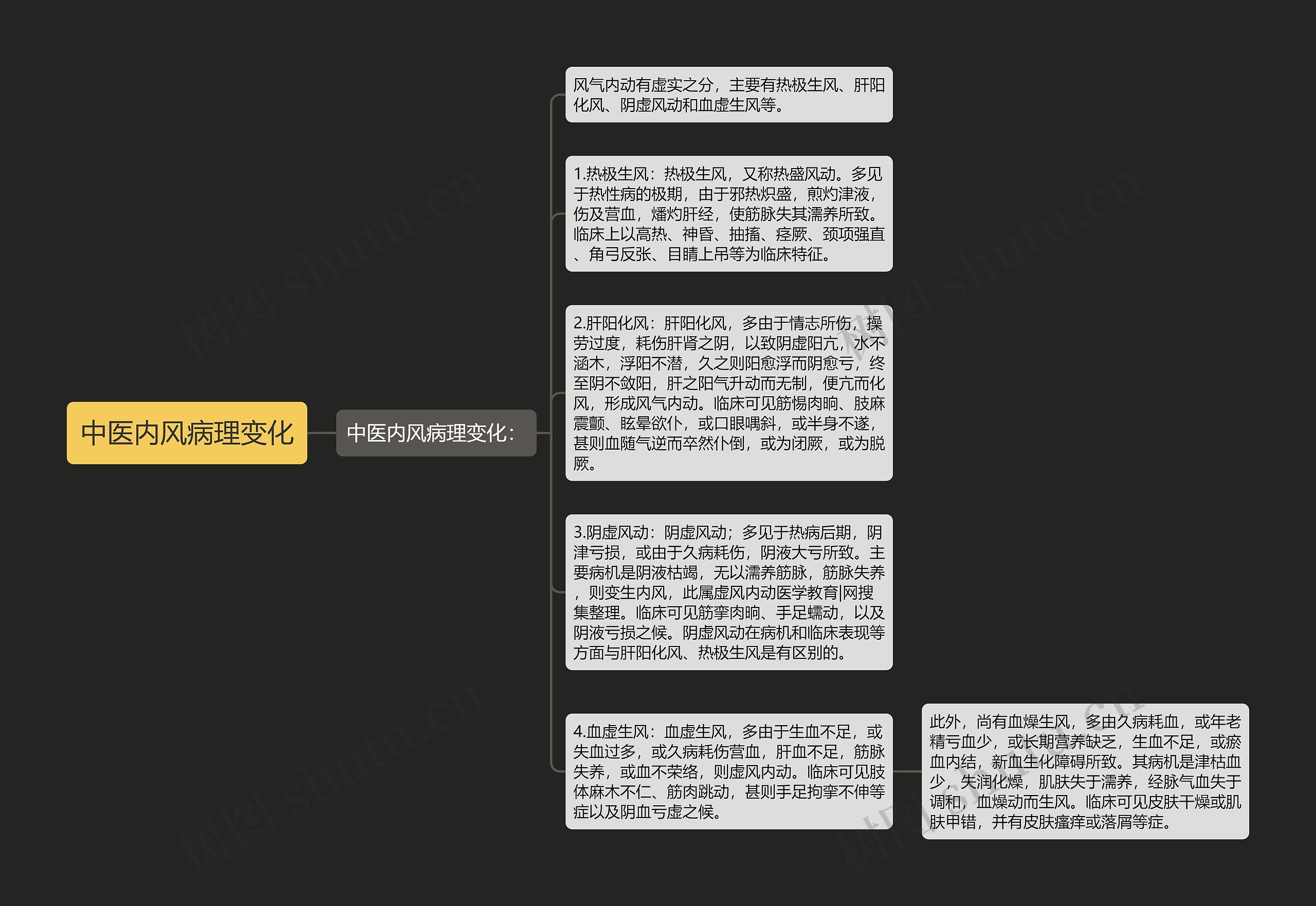 中医内风病理变化思维导图