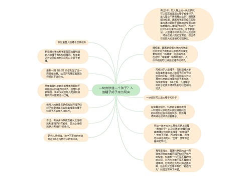 一块皮肤造一个孩子？人造精子卵子成为现实