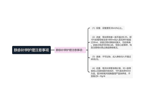 静脉补钾护理注意事项