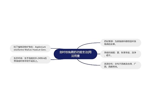 剑叶铁角蕨的功能主治|用法用量