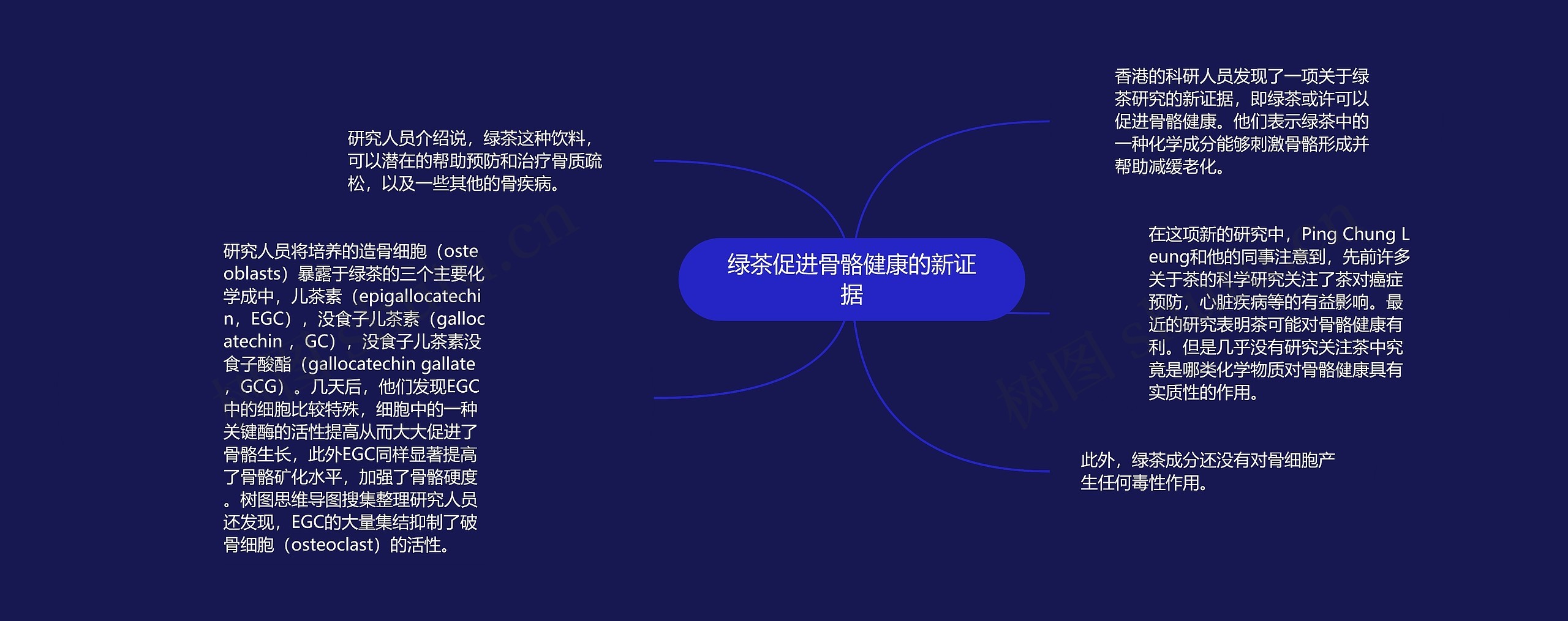绿茶促进骨骼健康的新证据思维导图
