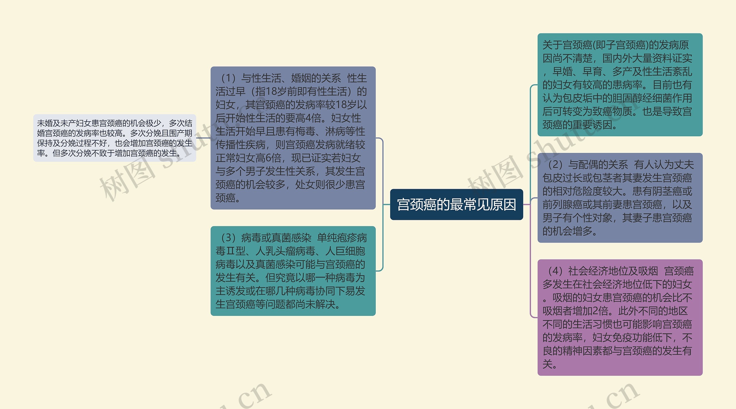 宫颈癌的最常见原因思维导图