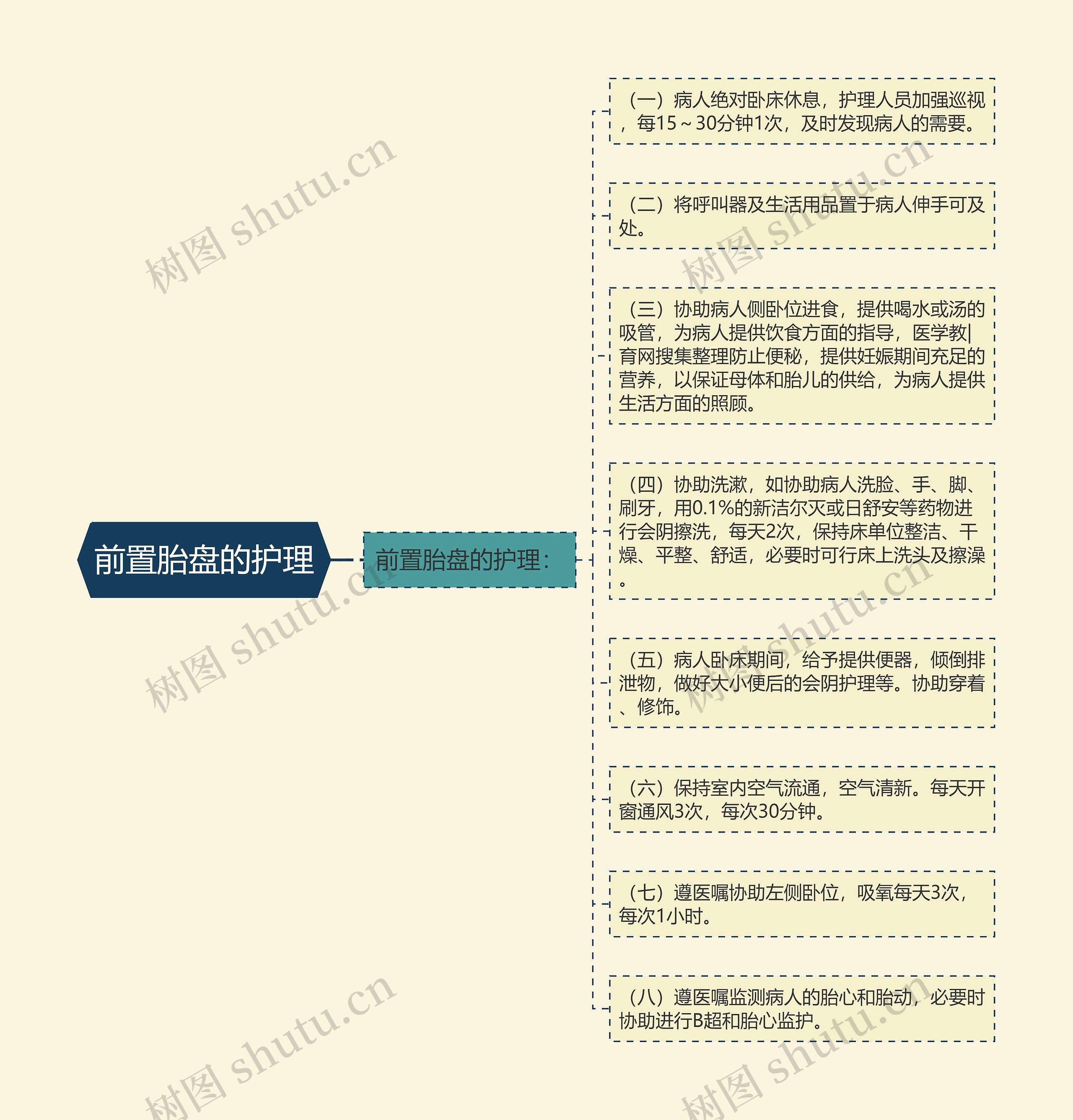 前置胎盘的护理思维导图