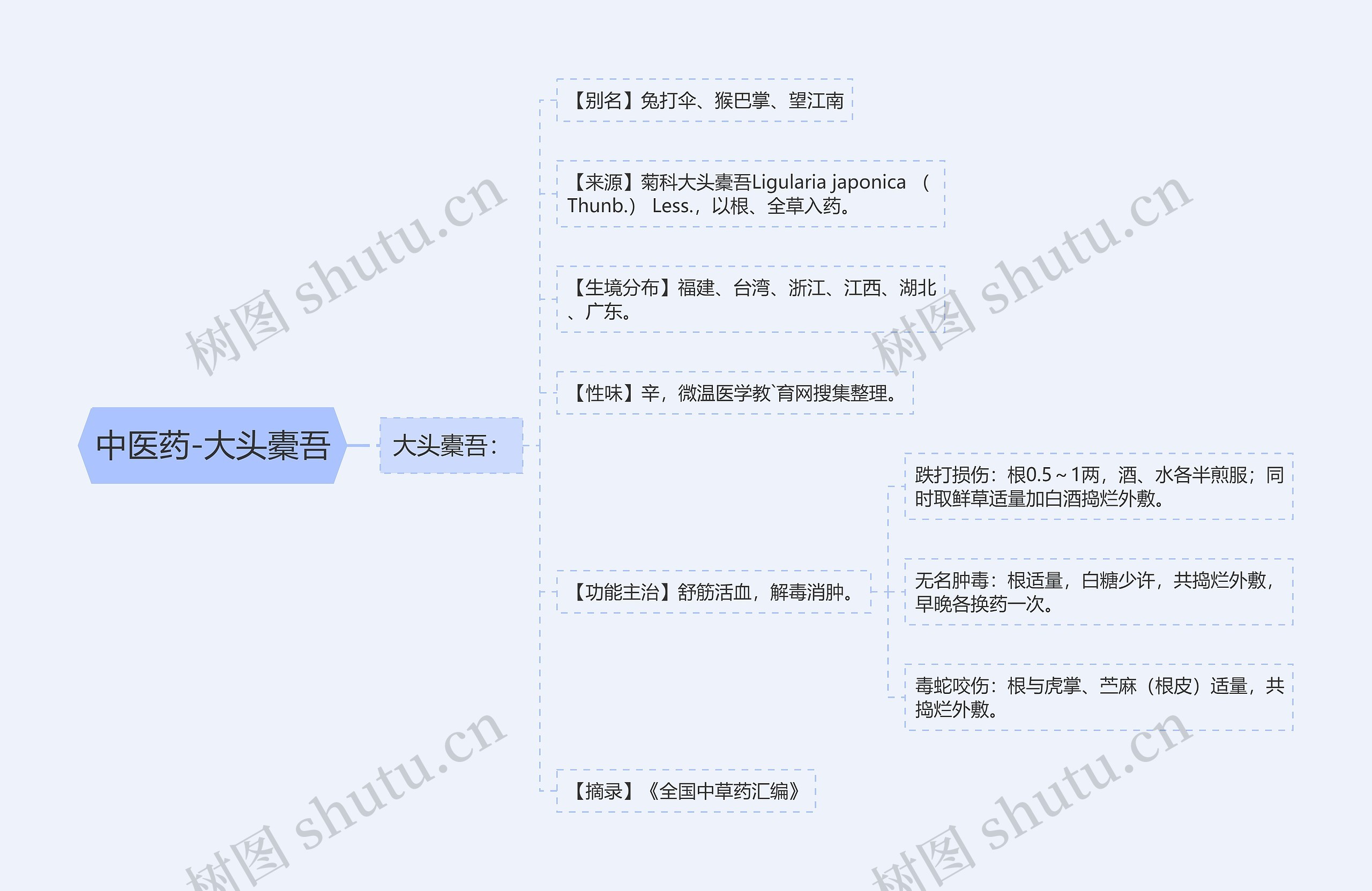 中医药-大头橐吾思维导图