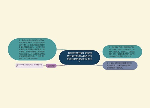 《融资租赁合同》融资租赁合同中出租人是否应承担租赁物的瑕疵担保责任？