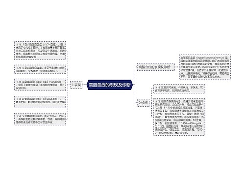 高脂血症的表现及诊断