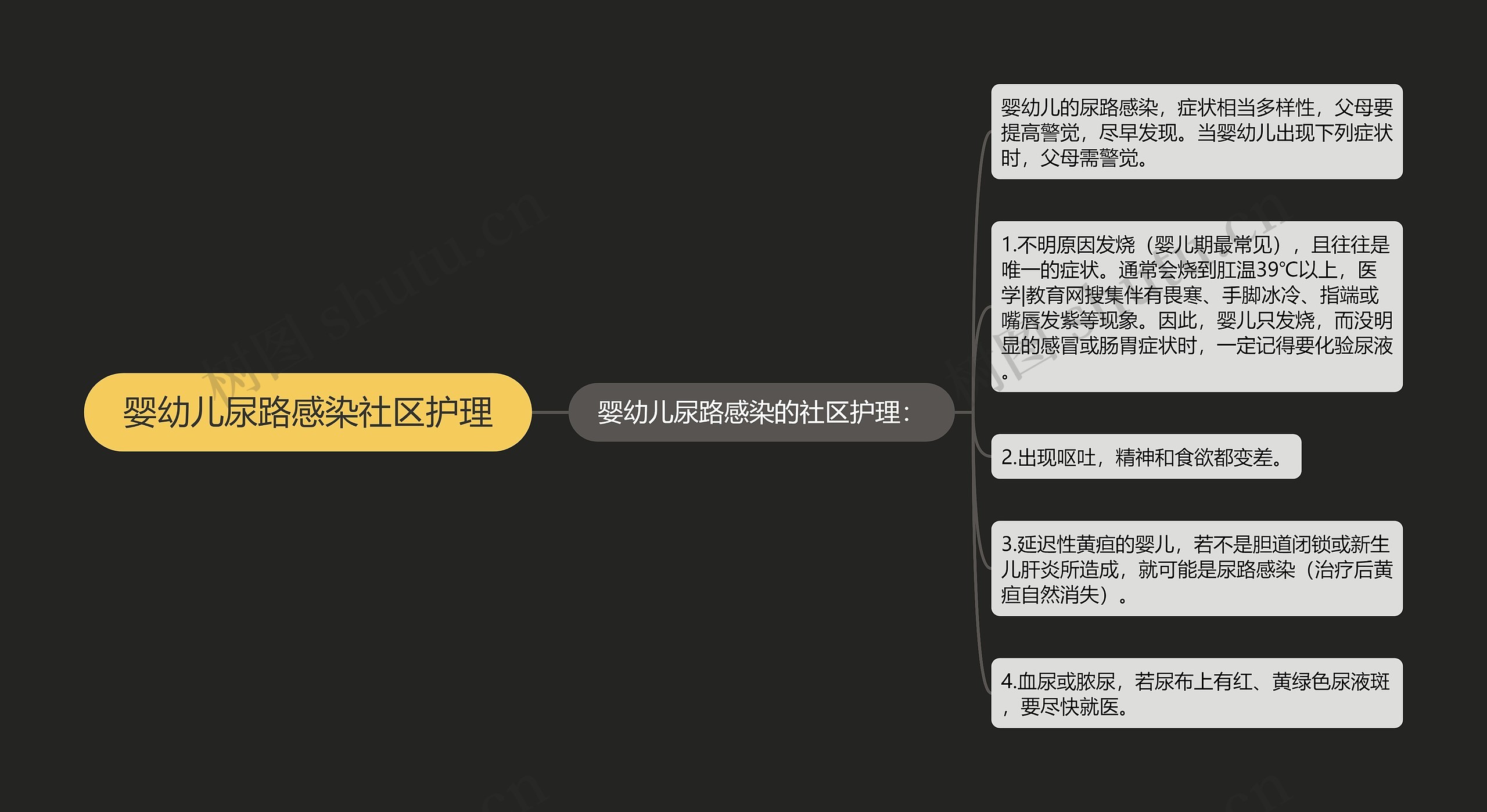 婴幼儿尿路感染社区护理思维导图