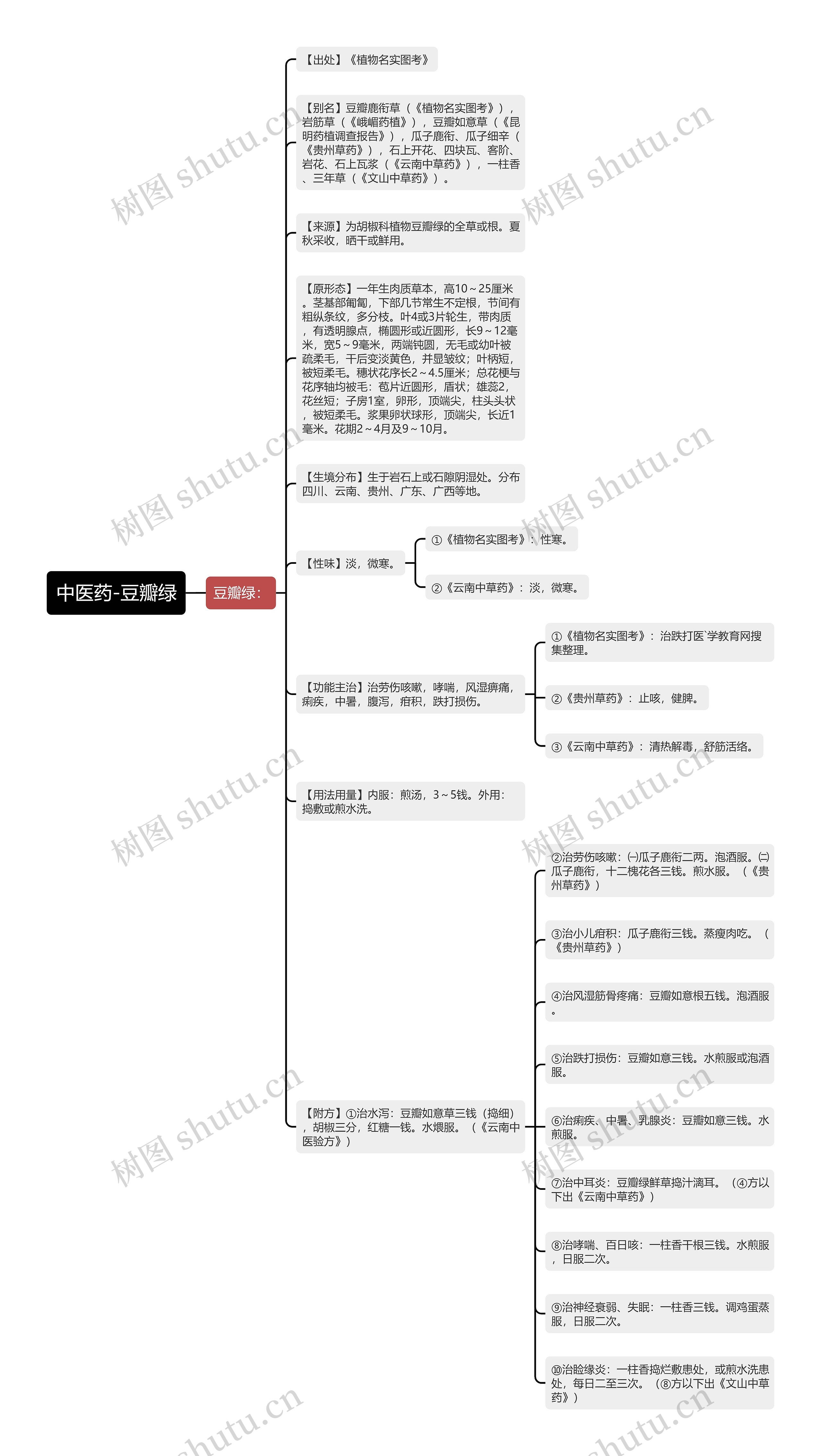 中医药-豆瓣绿思维导图高清图 中医药-豆瓣绿思维导图