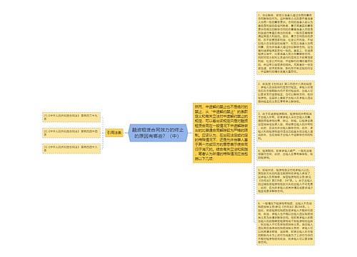 融资租赁合同效力的终止的原因有哪些？（中）