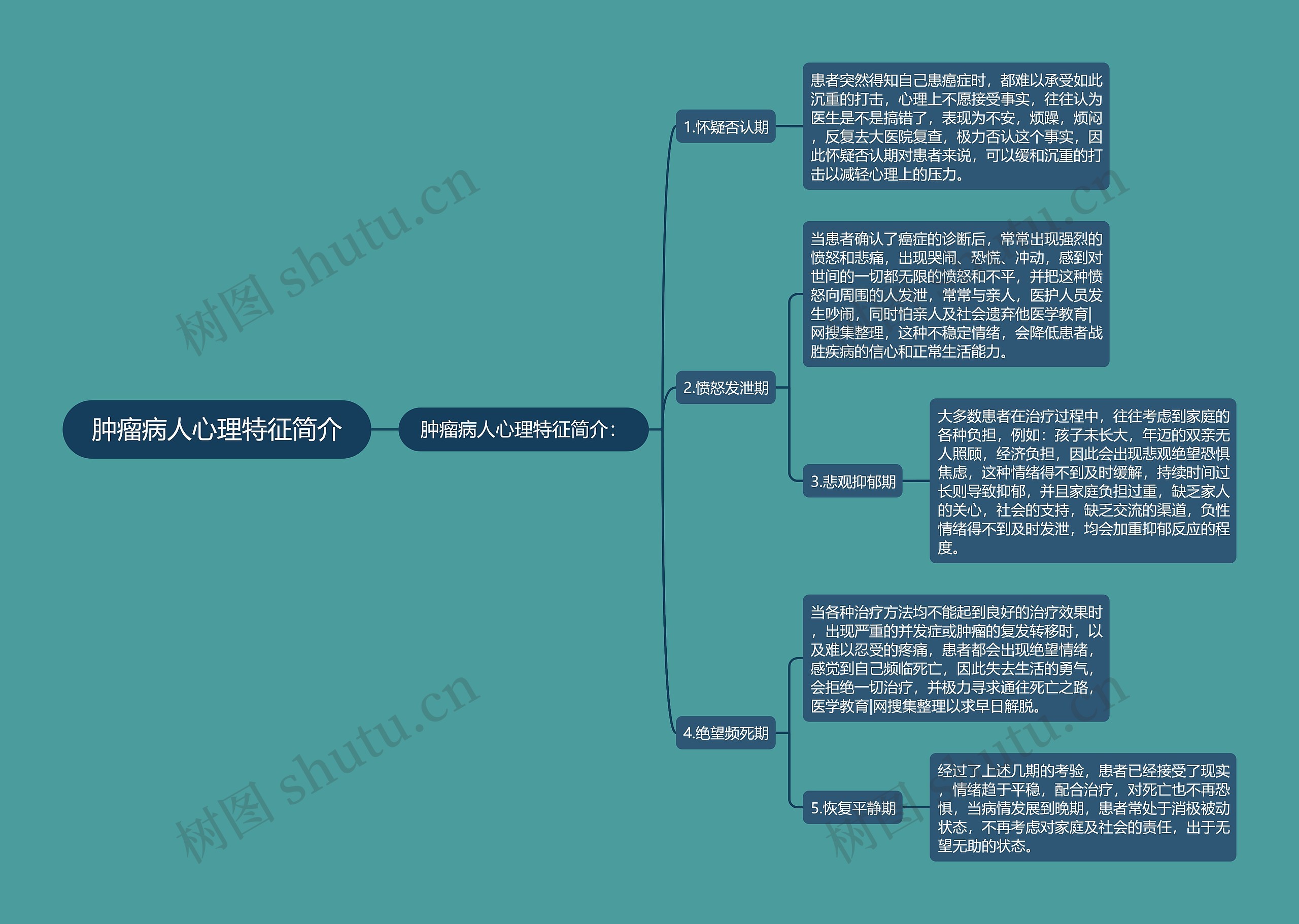 肿瘤病人心理特征简介思维导图