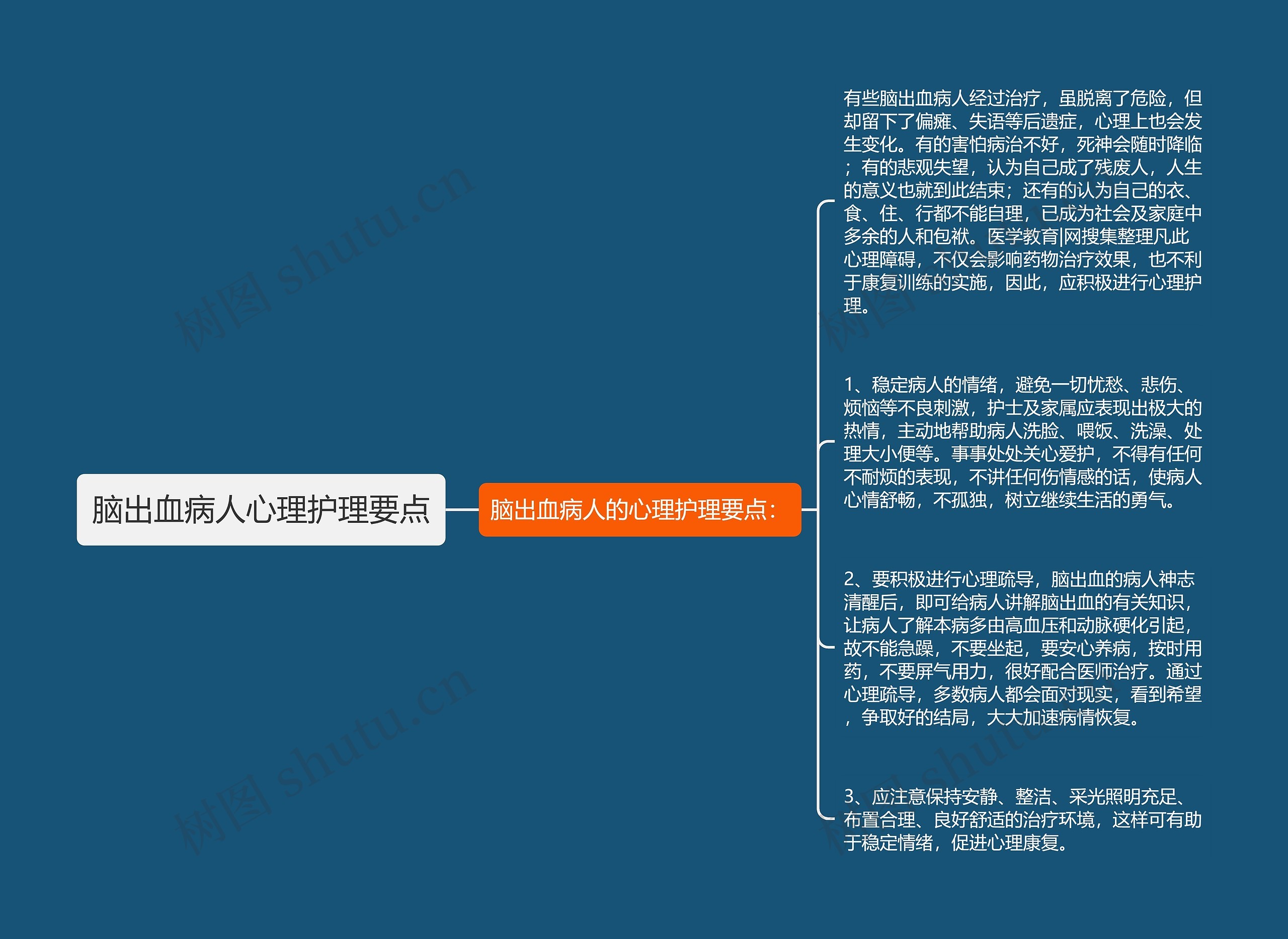 脑出血病人心理护理要点思维导图