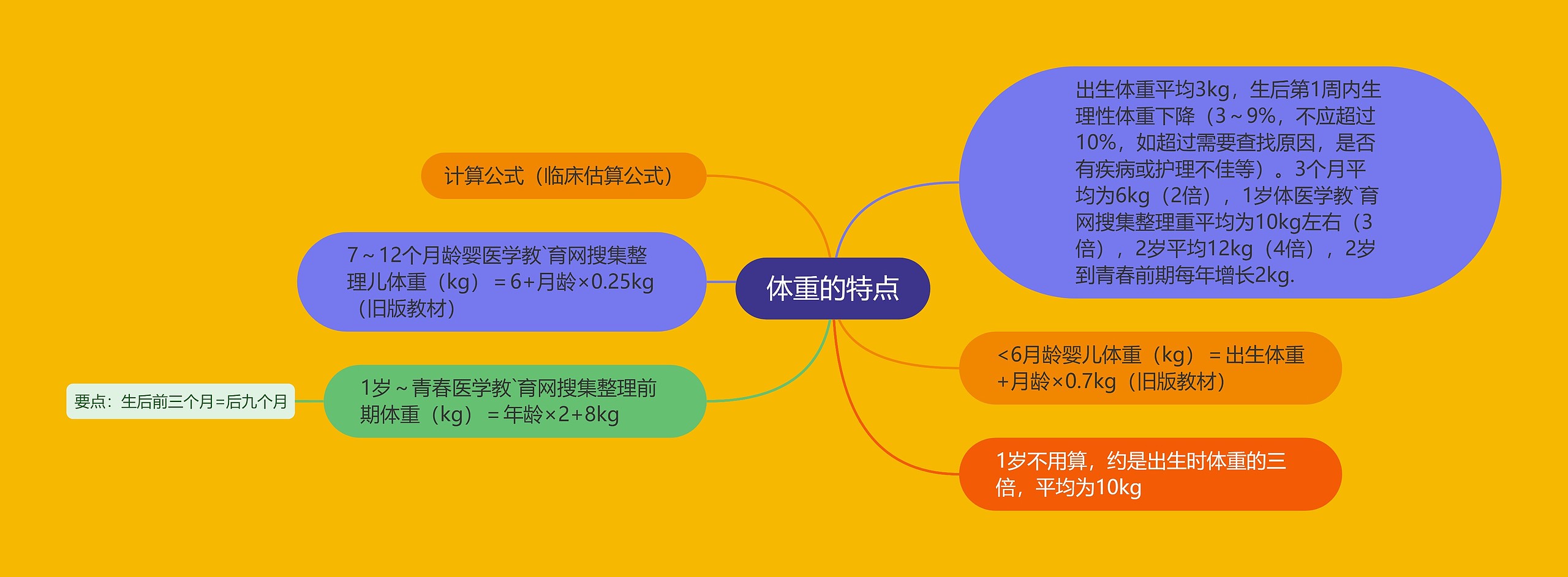 体重的特点思维导图