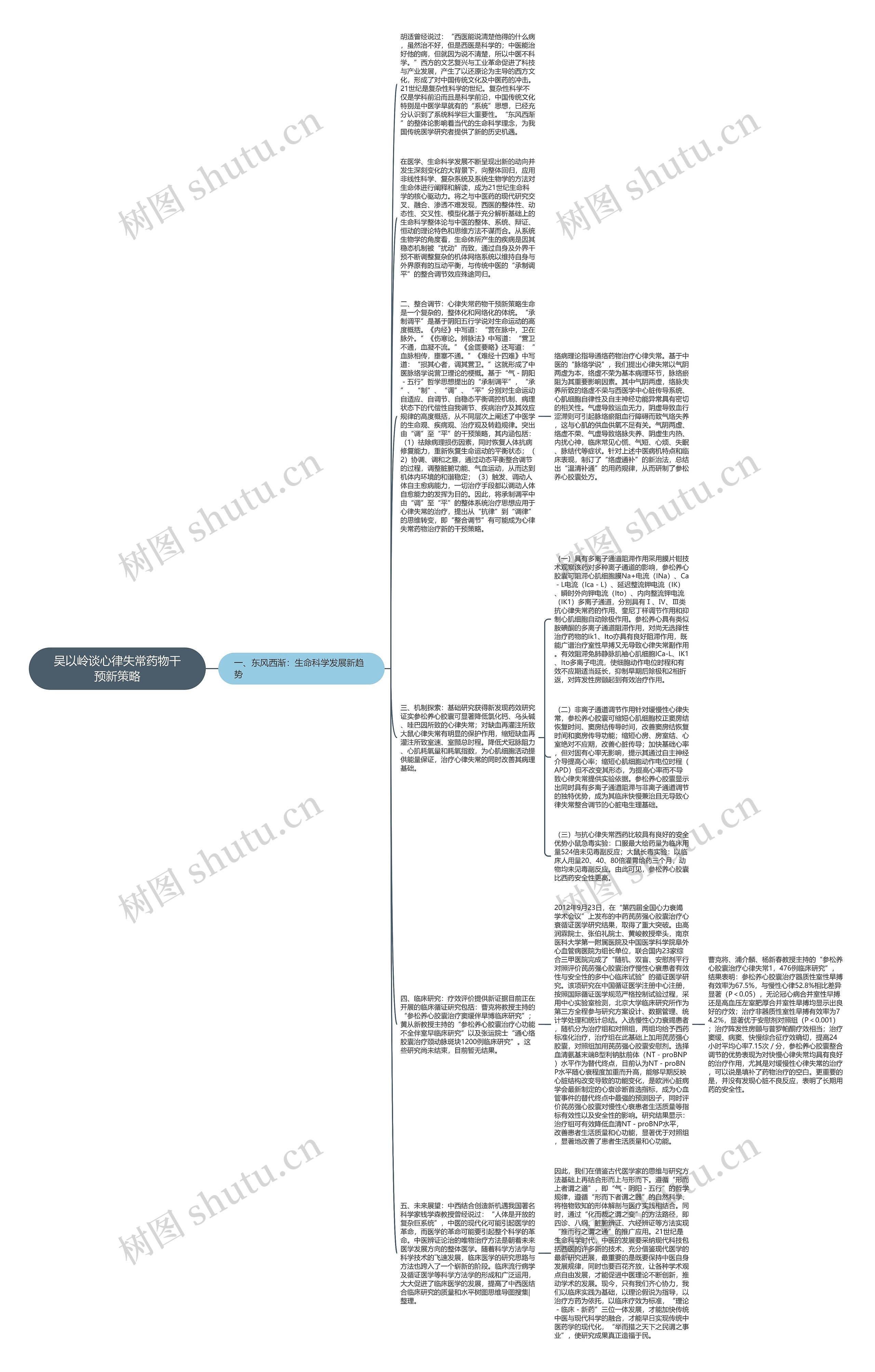 吴以岭谈心律失常药物干预新策略思维导图