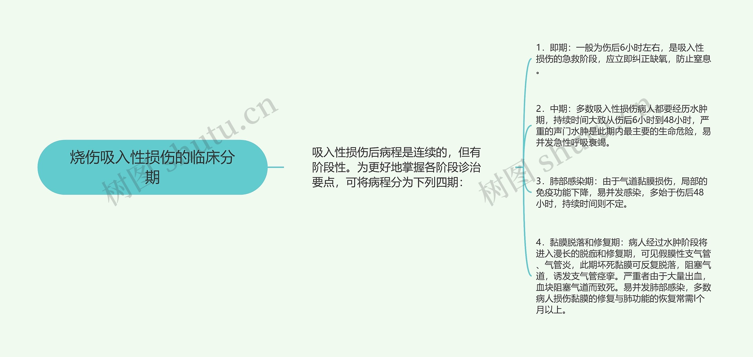 烧伤吸入性损伤的临床分期思维导图