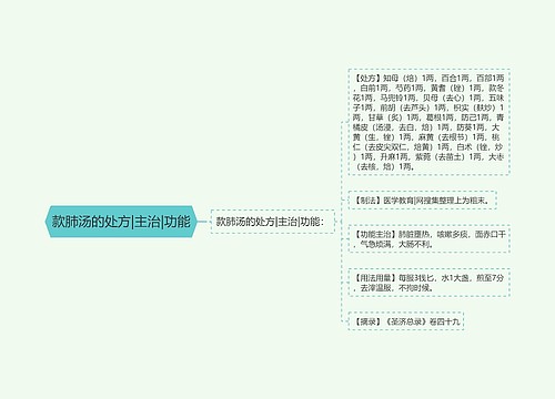 款肺汤的处方|主治|功能