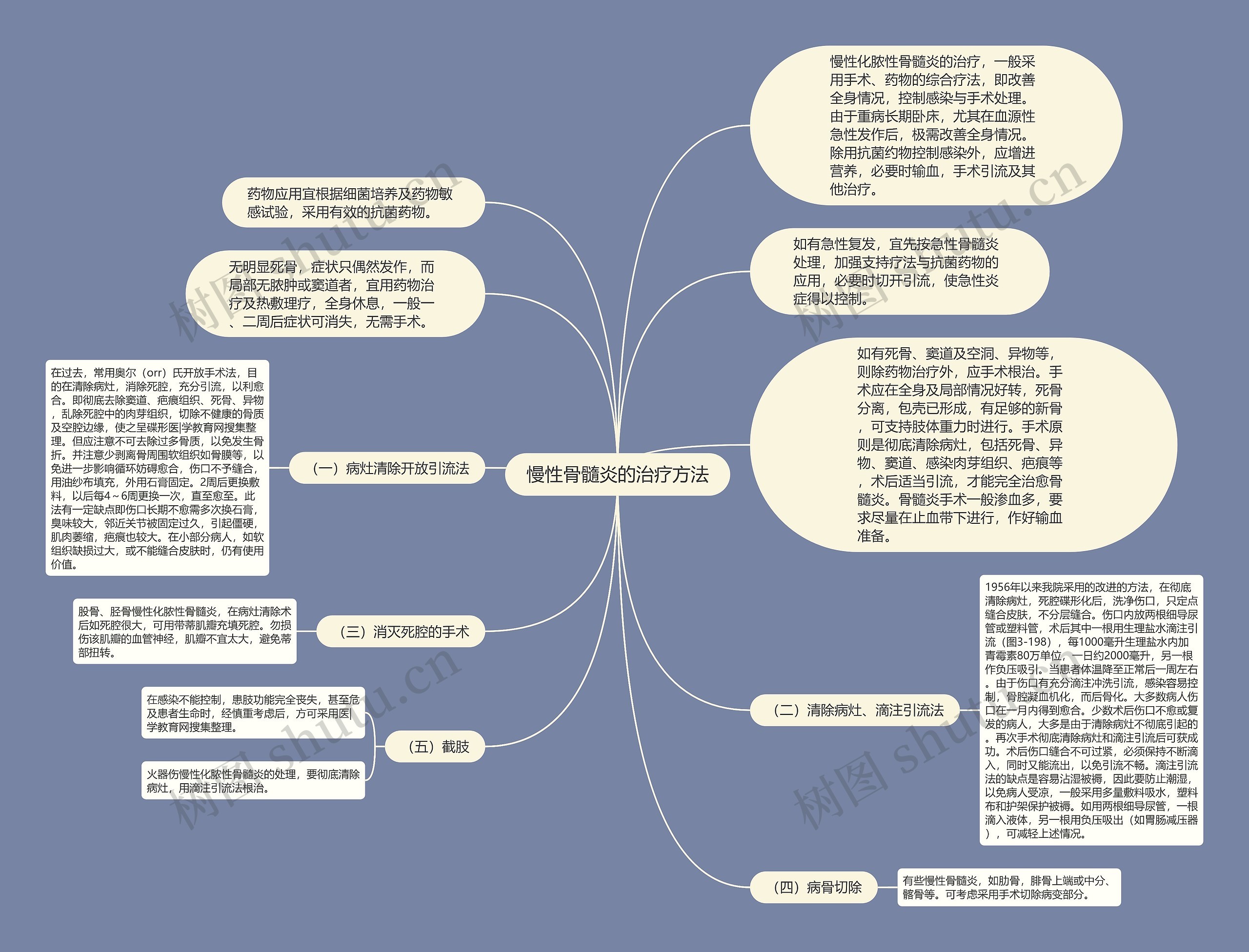 慢性骨髓炎的治疗方法思维导图