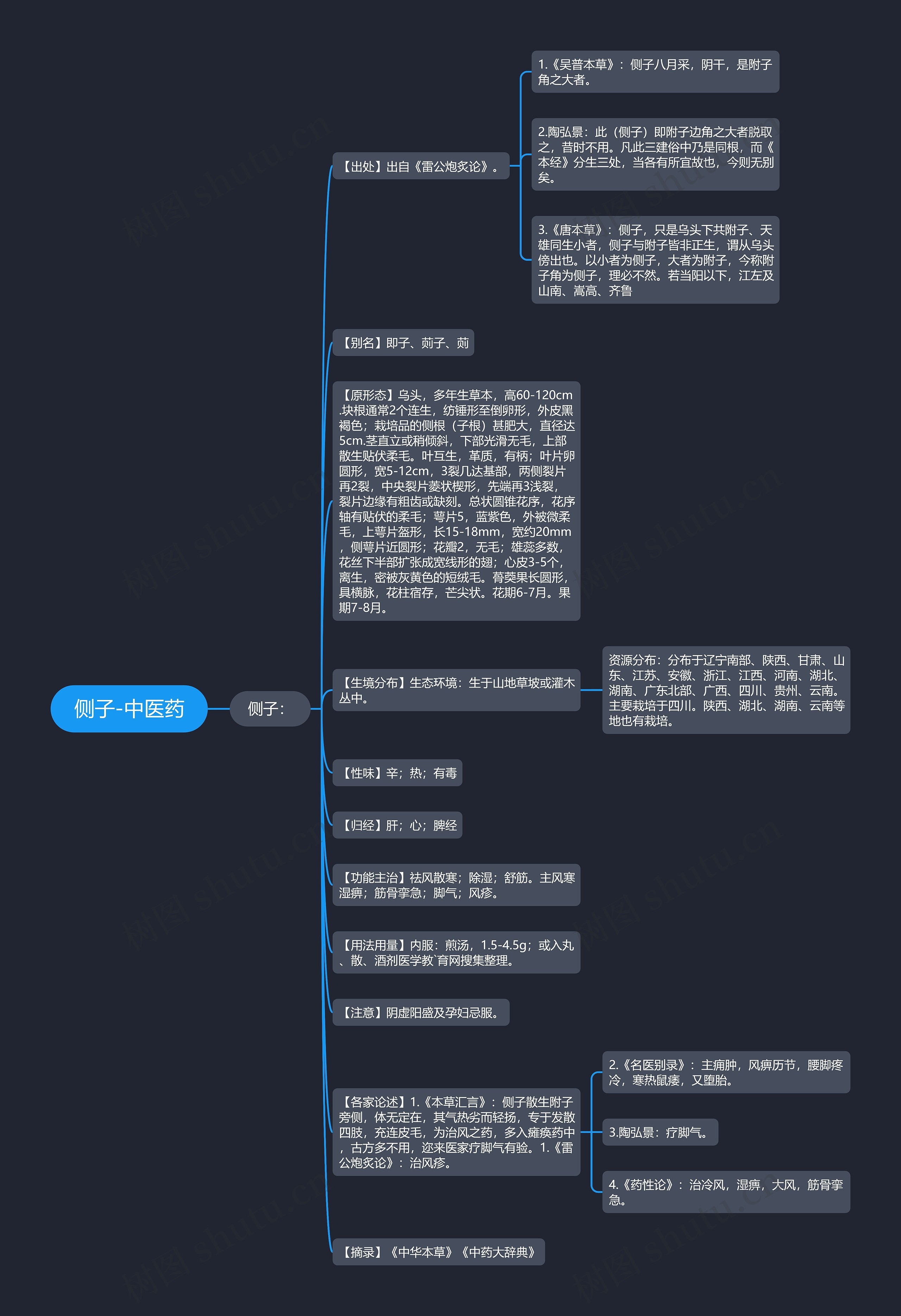 侧子-中医药思维导图