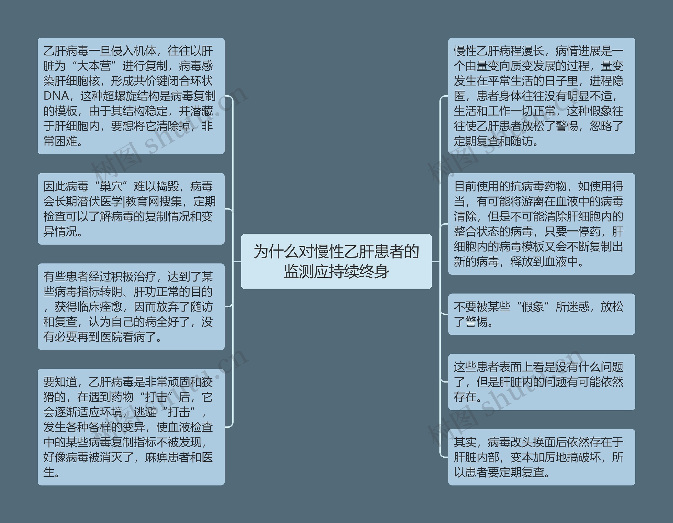 为什么对慢性乙肝患者的监测应持续终身思维导图