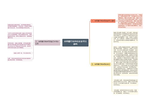 合同履行完毕后定金可以退吗