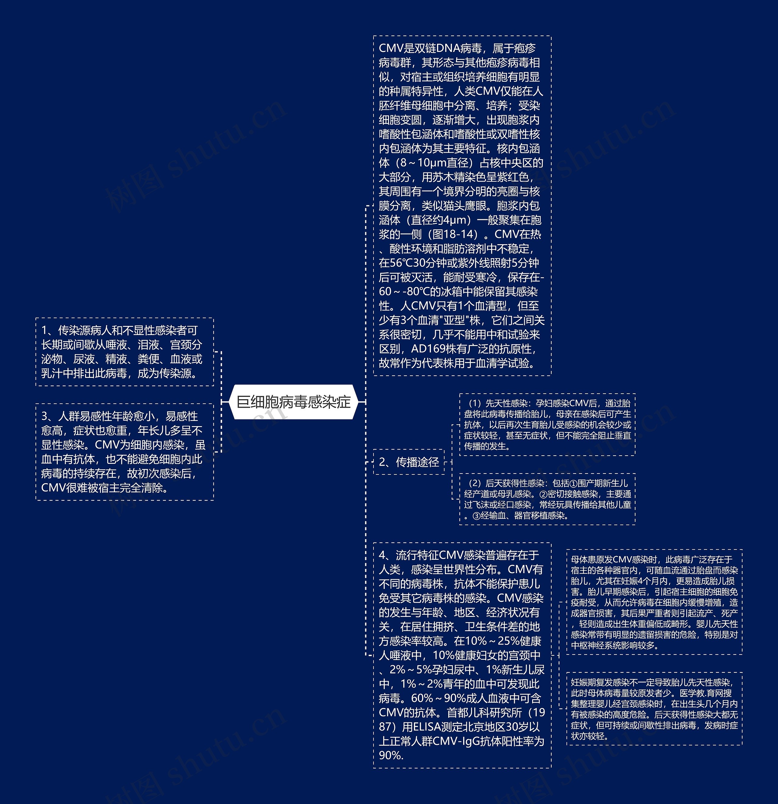 巨细胞病毒感染症思维导图