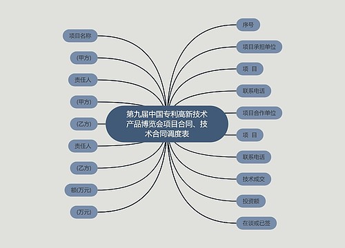 第九届中国专利高新技术产品博览会项目合同、技术合同调度表