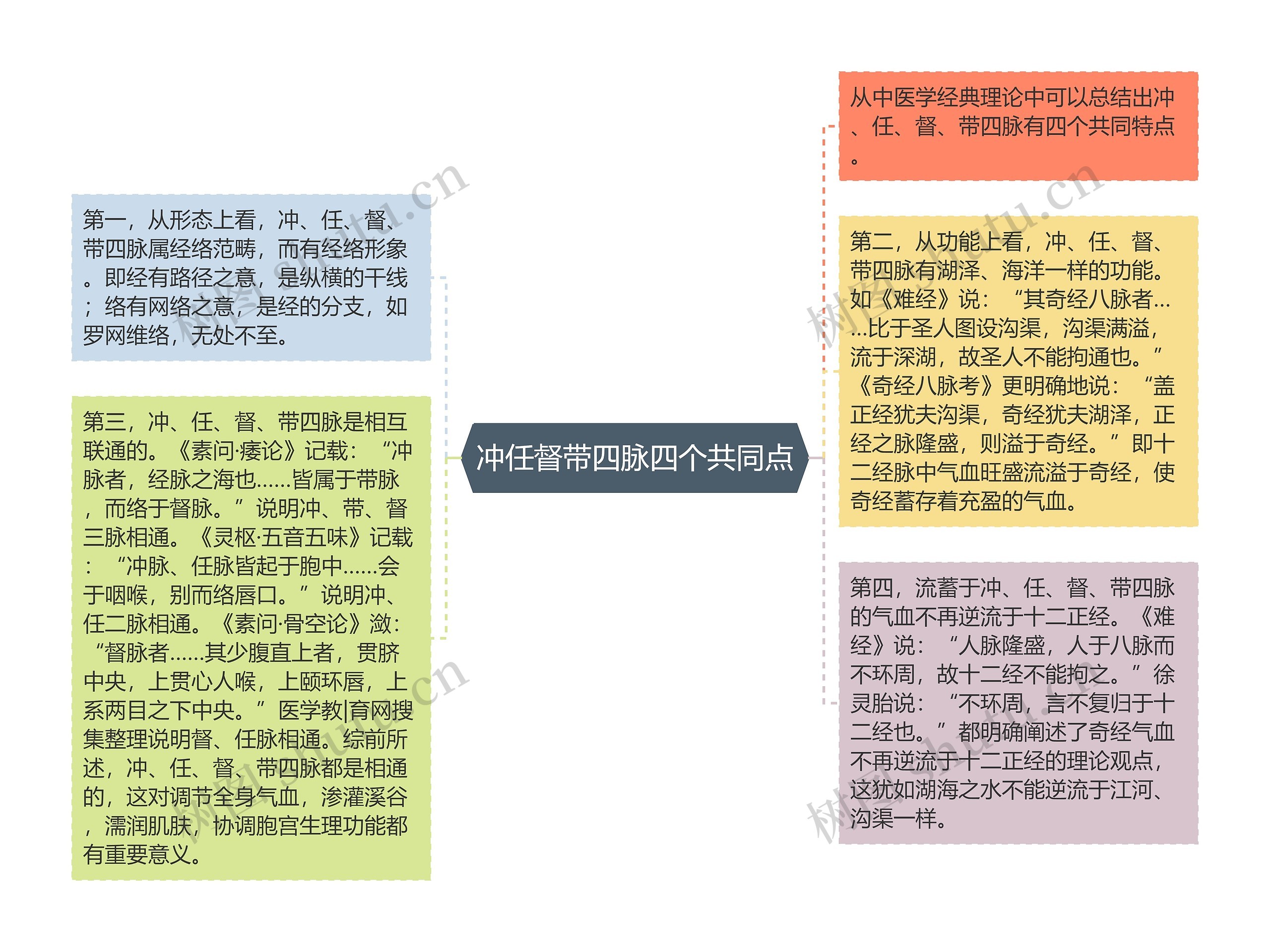 冲任督带四脉四个共同点思维导图