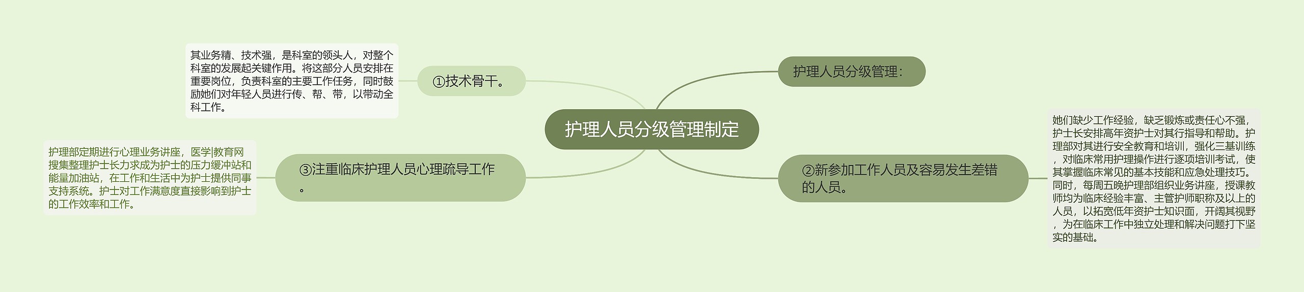 护理人员分级管理制定思维导图