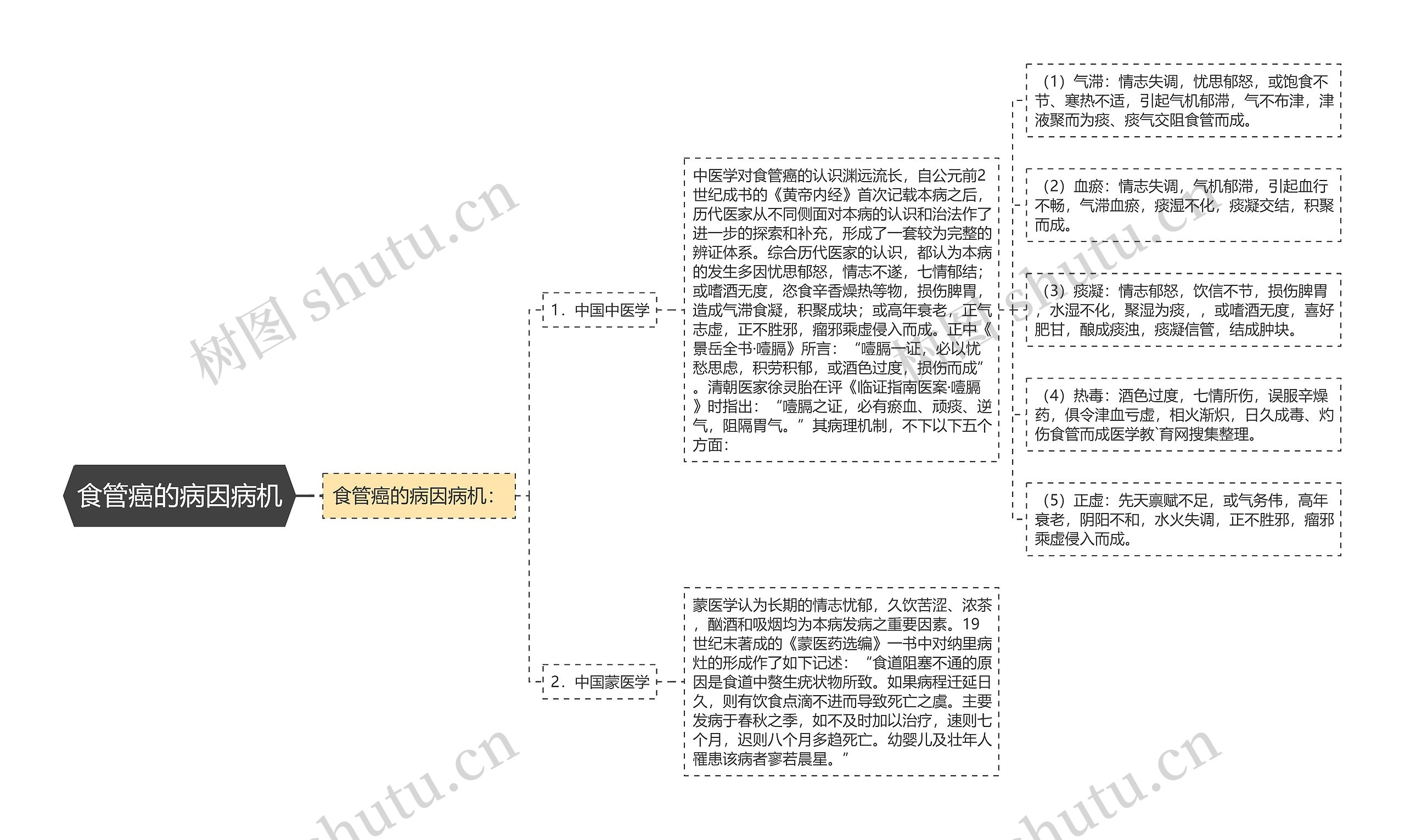 食管癌的病因病机思维导图