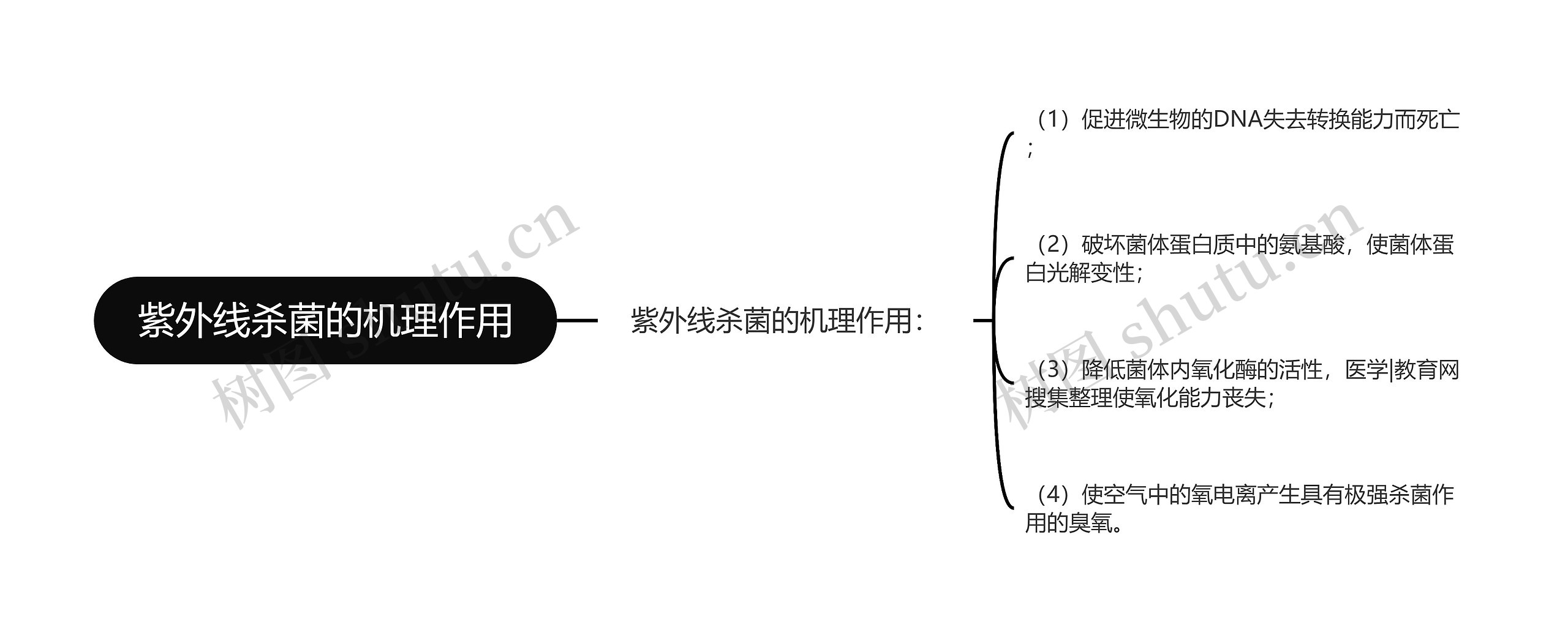 紫外线杀菌的机理作用思维导图