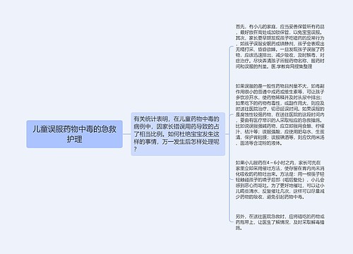 儿童误服药物中毒的急救护理