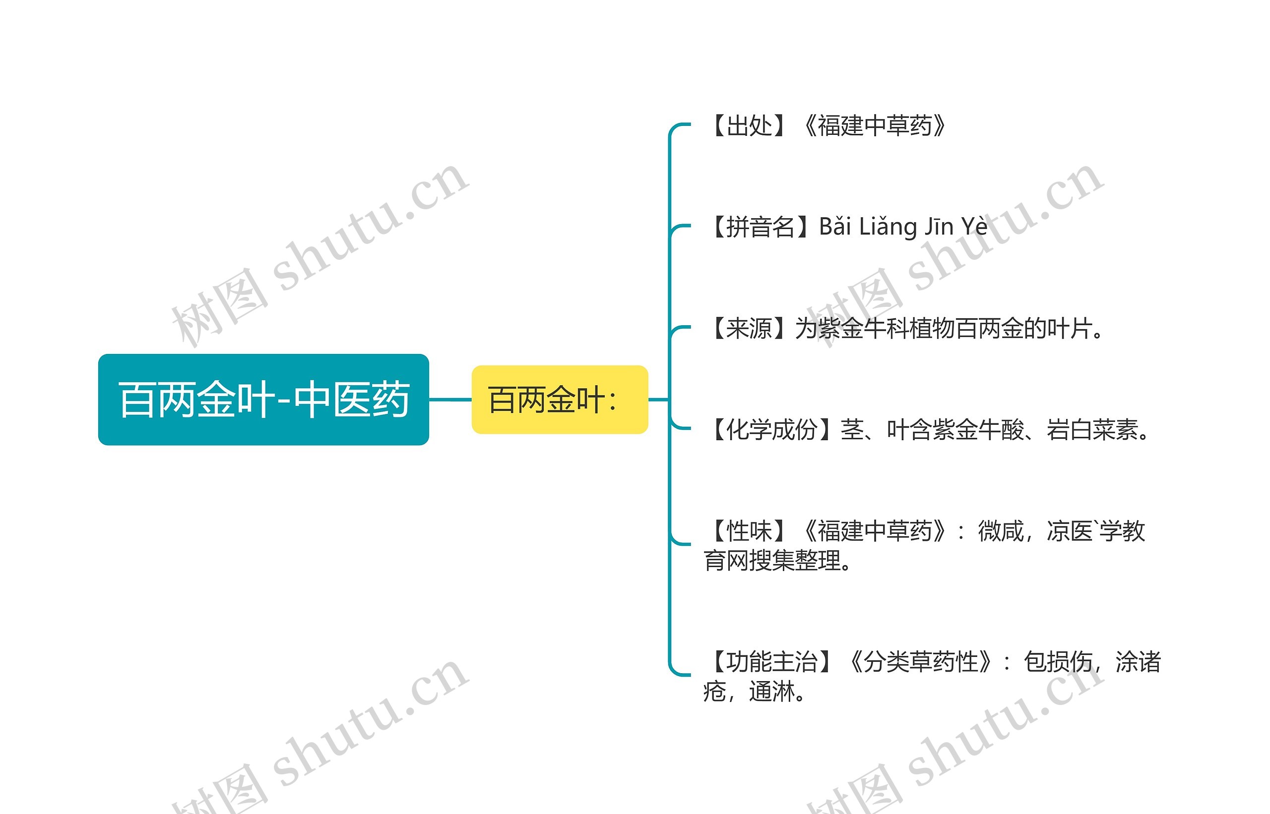 百两金叶-中医药思维导图