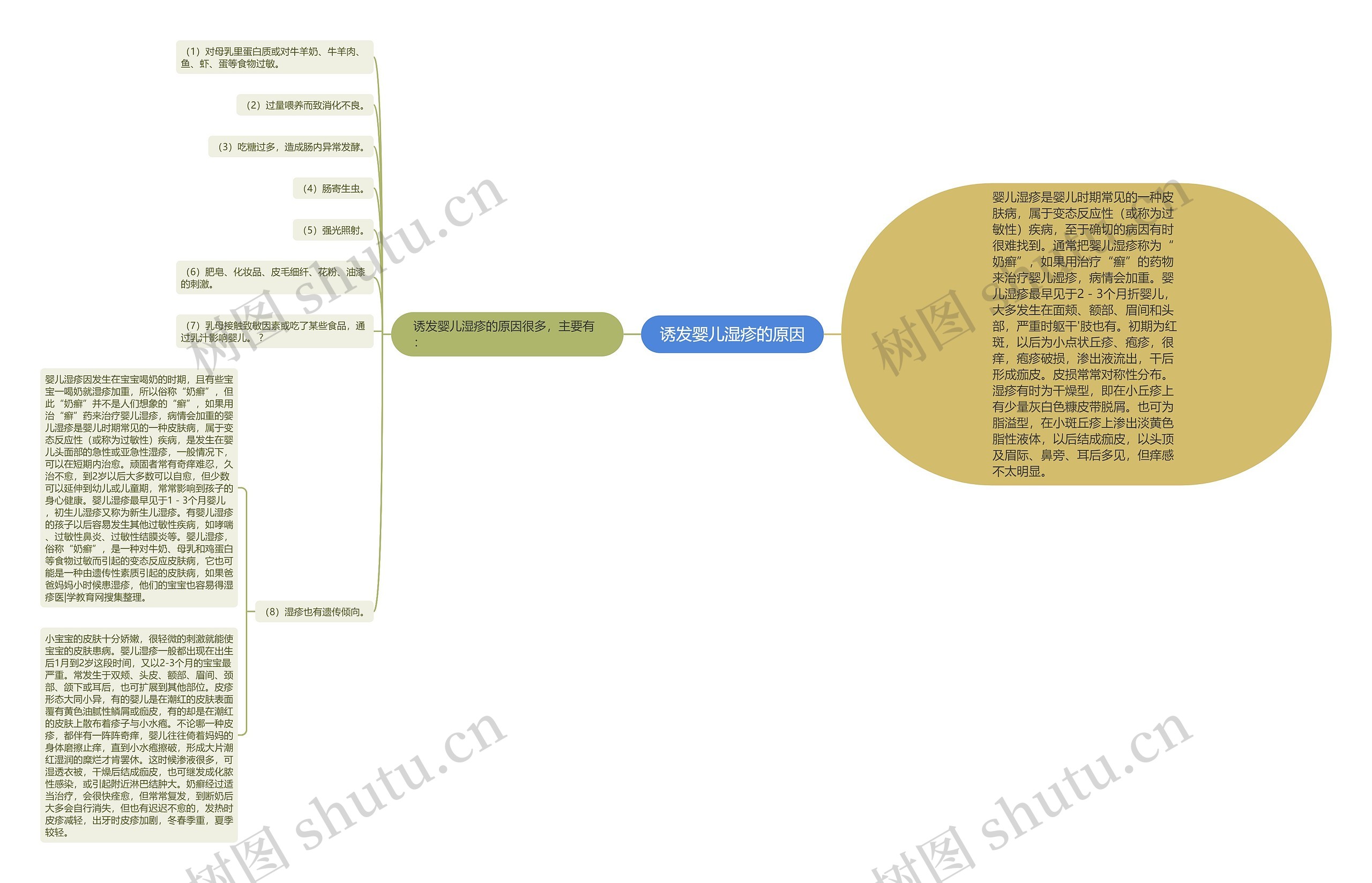 诱发婴儿湿疹的原因思维导图