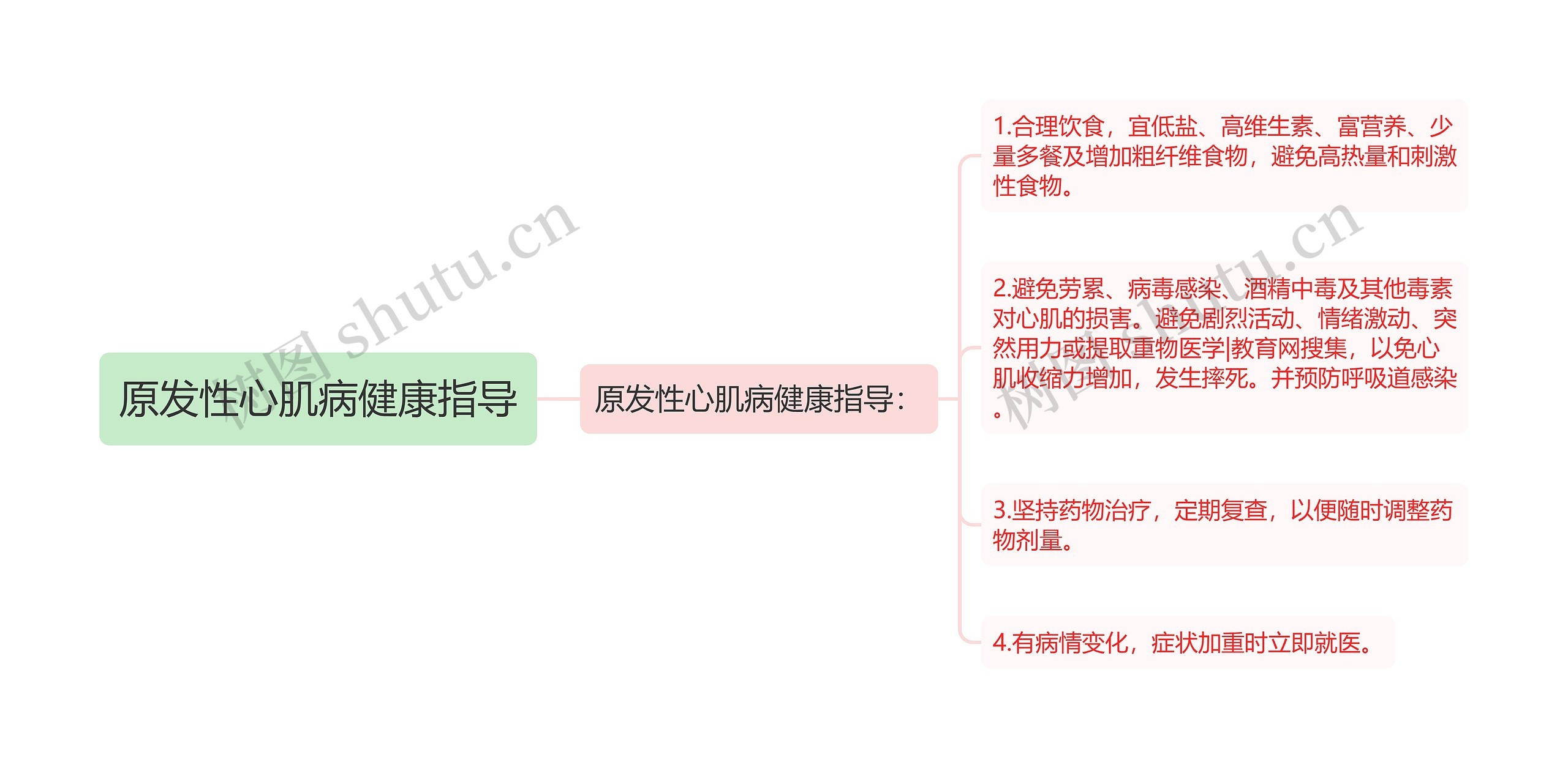 原发性心肌病健康指导思维导图