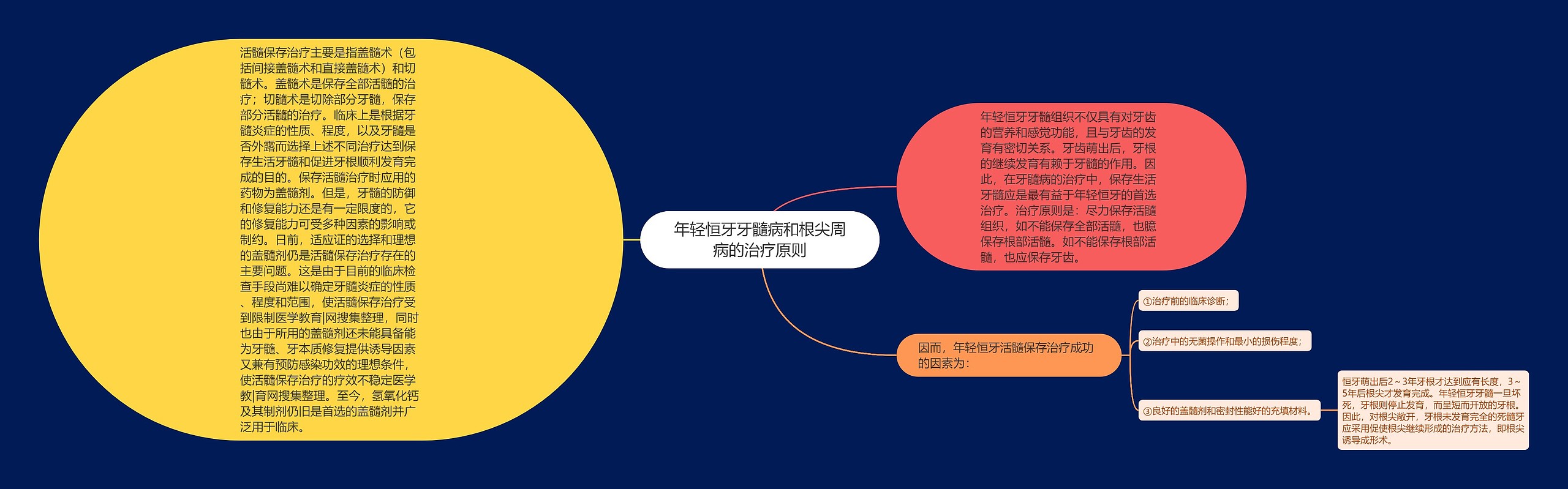 年轻恒牙牙髓病和根尖周病的治疗原则思维导图