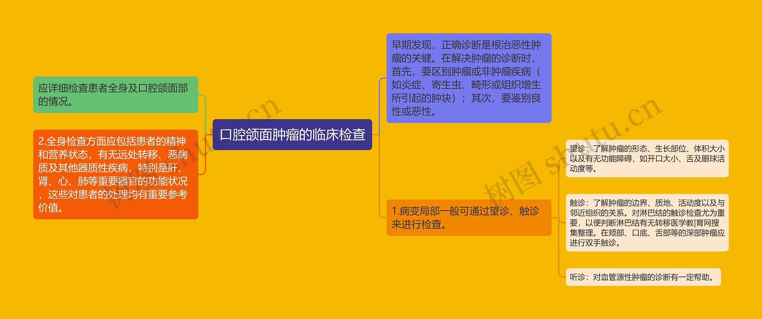 口腔颌面肿瘤的临床检查思维导图