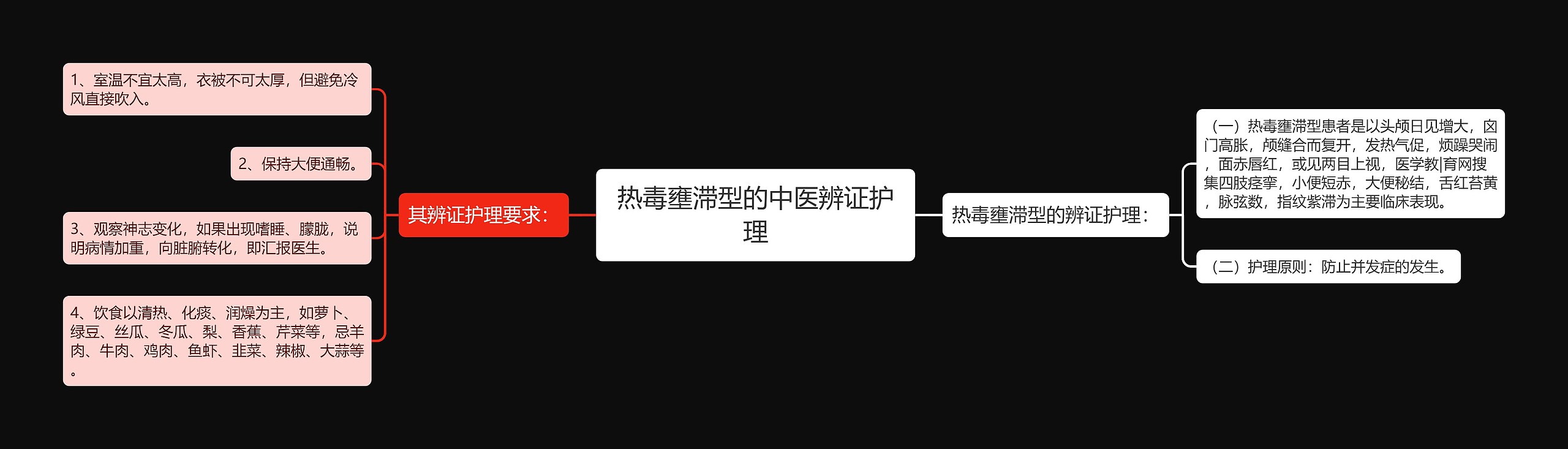 热毒壅滞型的中医辨证护理思维导图