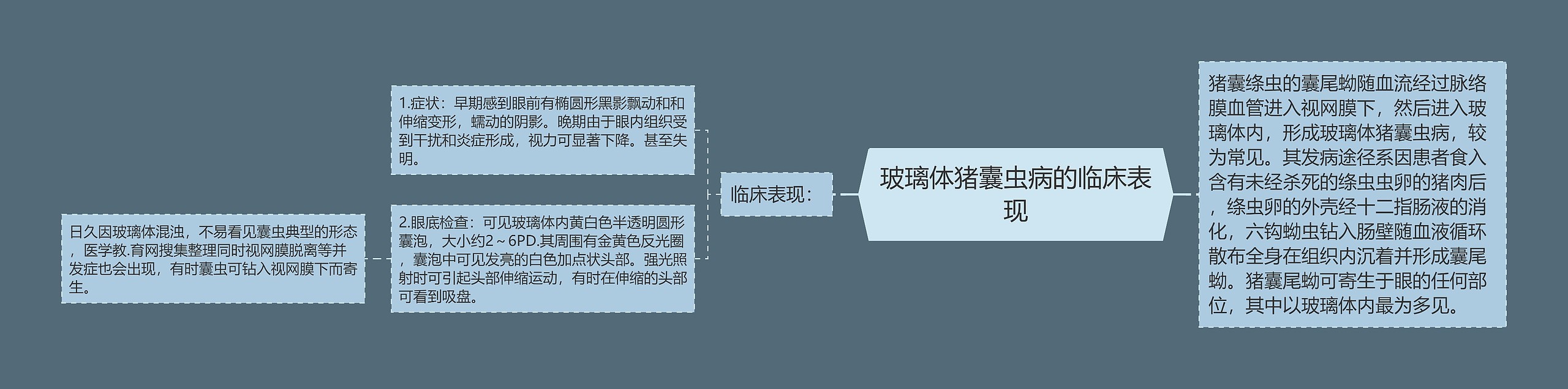 玻璃体猪囊虫病的临床表现思维导图