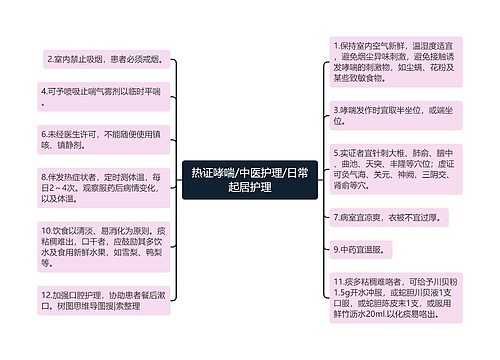 热证哮喘/中医护理/日常起居护理