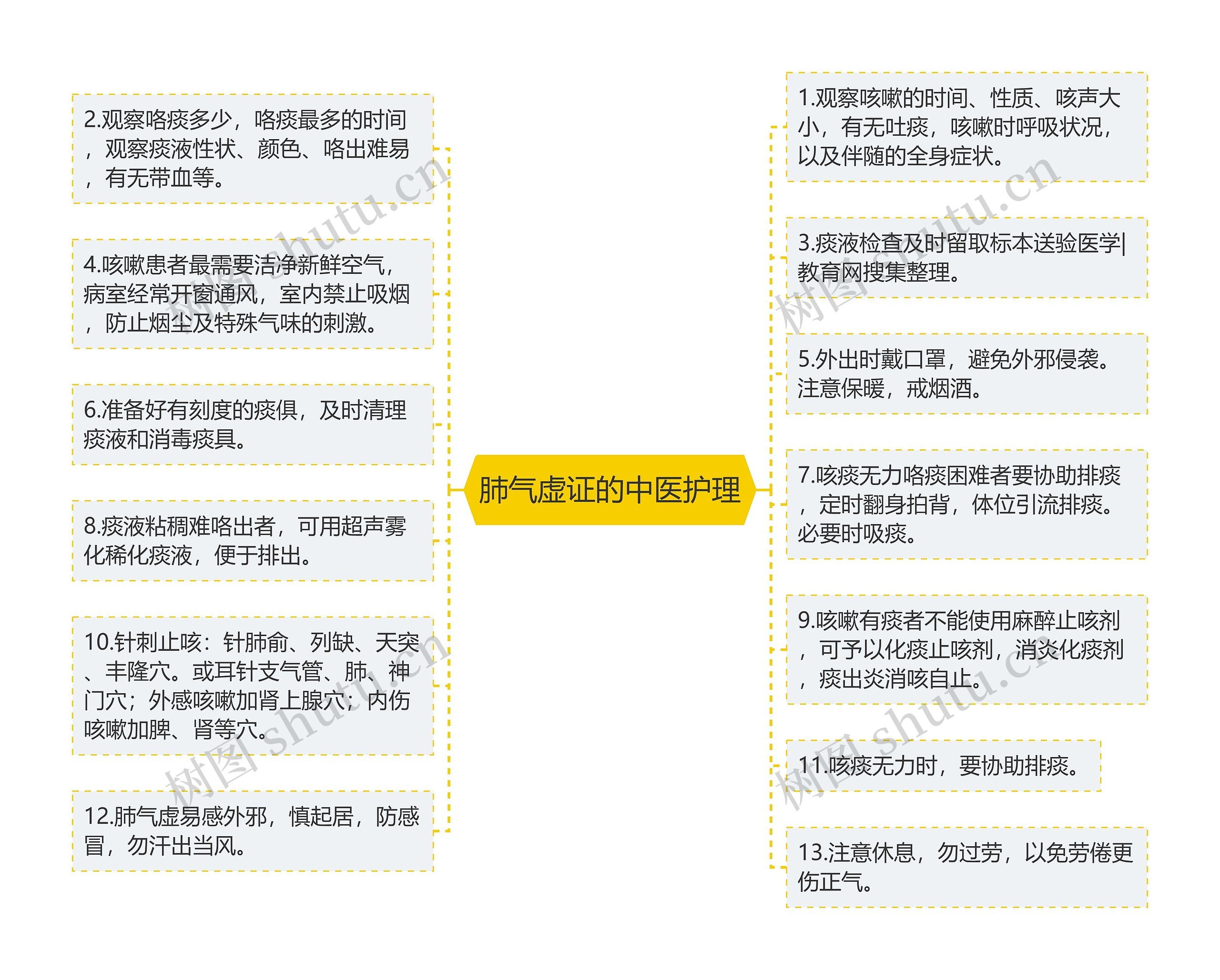 肺气虚证的中医护理思维导图