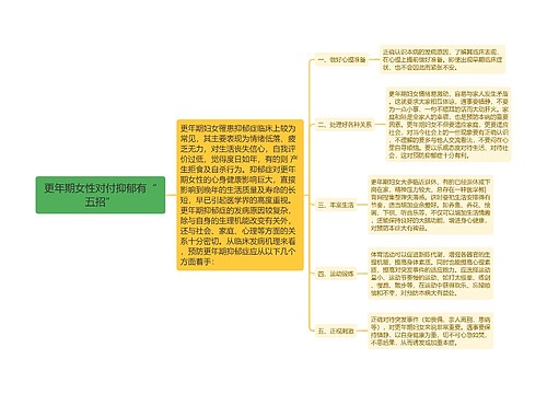 更年期女性对付抑郁有“五招”