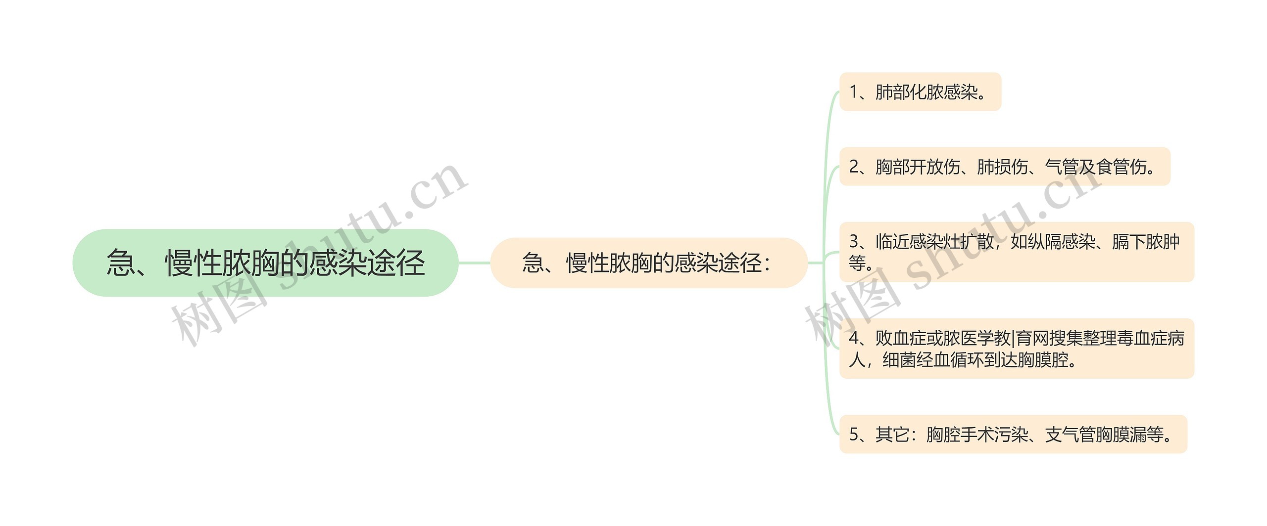 急、慢性脓胸的感染途径